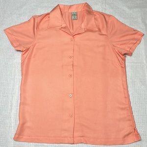 Women's Short Sleeve Button Down Camp Shirt - Size: 2XL